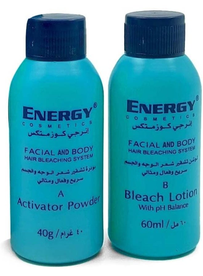 ENERGY COSMETICS FACIAL & BODY HAIR BLEACHING SYSTEM 60 ML+40ML - Image 2